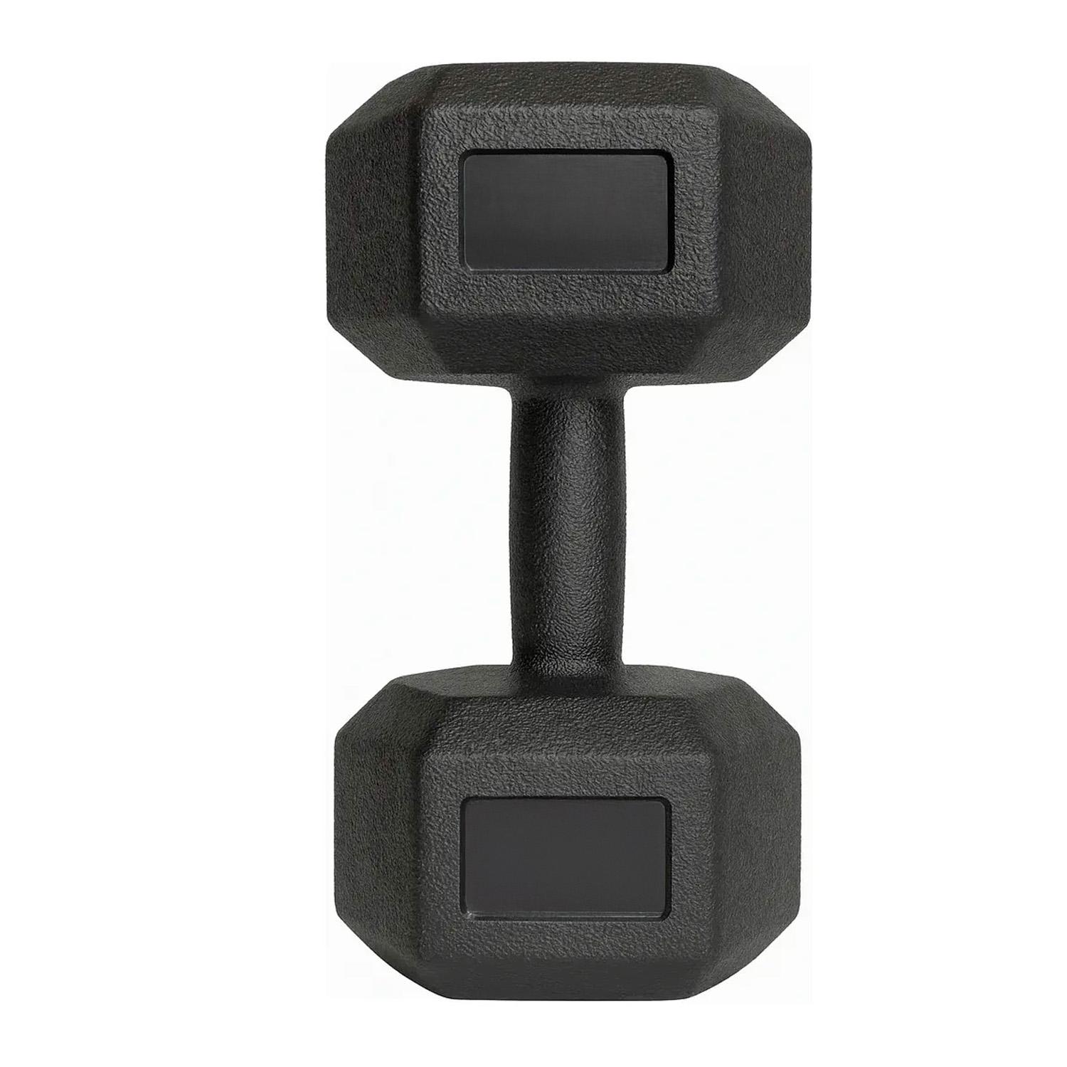 PAR MANCUERNAS HEXAGONALES CAUCHO 10 KG BOOST FITNESS - NEGRO - 9