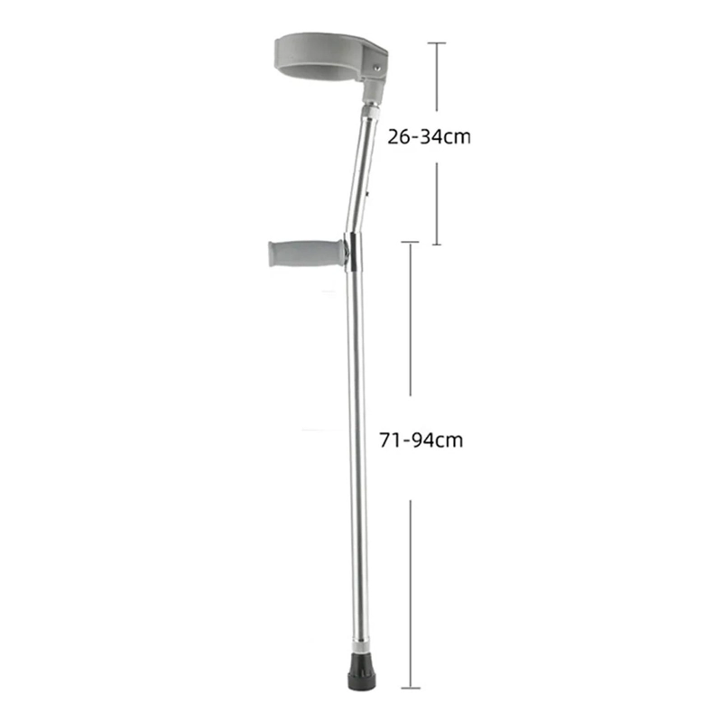 BASTON CANADIENSE CODERA MOVIL AJUSTABLE EXTENSIBLE ALUMINIO - PLATEADO - 8