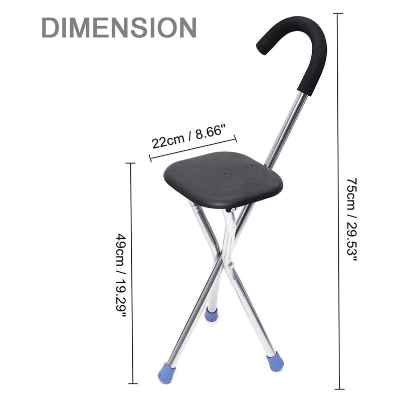 BASTON CON ASIENTO PLEGABLE ORTOPE DICO - PLATEADO - 4