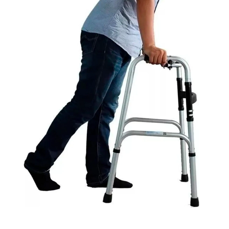 ANDADOR ARTICULADO Y PLEGABLE PARA ADULTO MAYOR - PLATEADO - 2