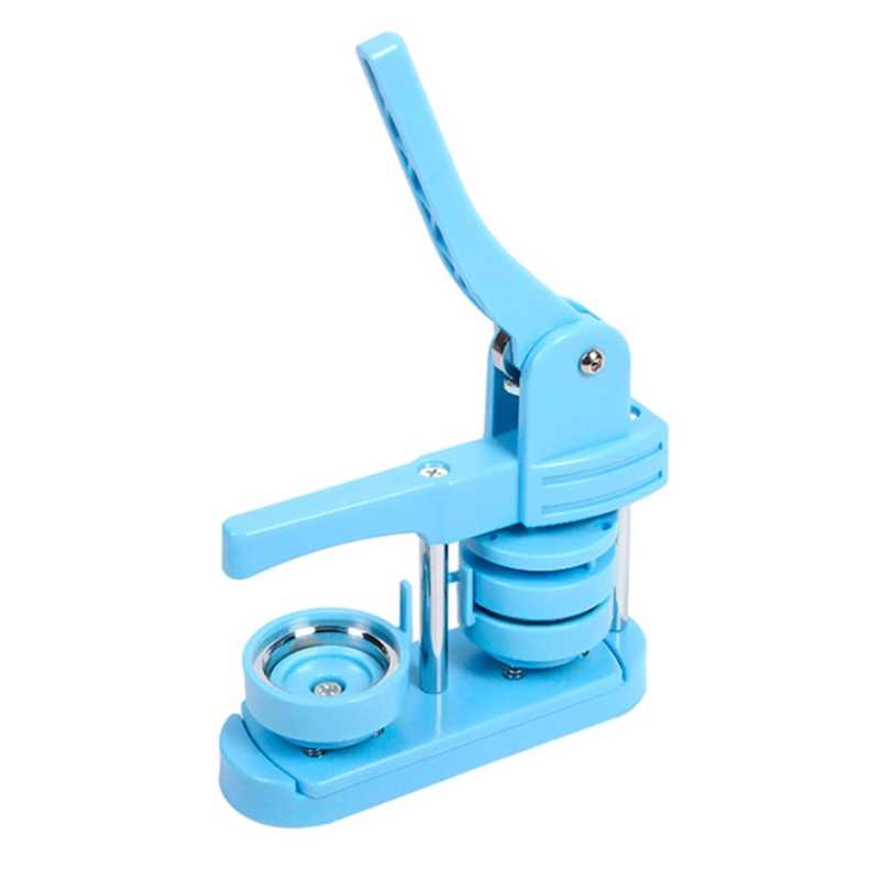 MAQUINA DE CHAPITAS + PRENSA MATRIZ DE 58MM + 100 CHAPITAS + CORTADOR - AZUL - 1