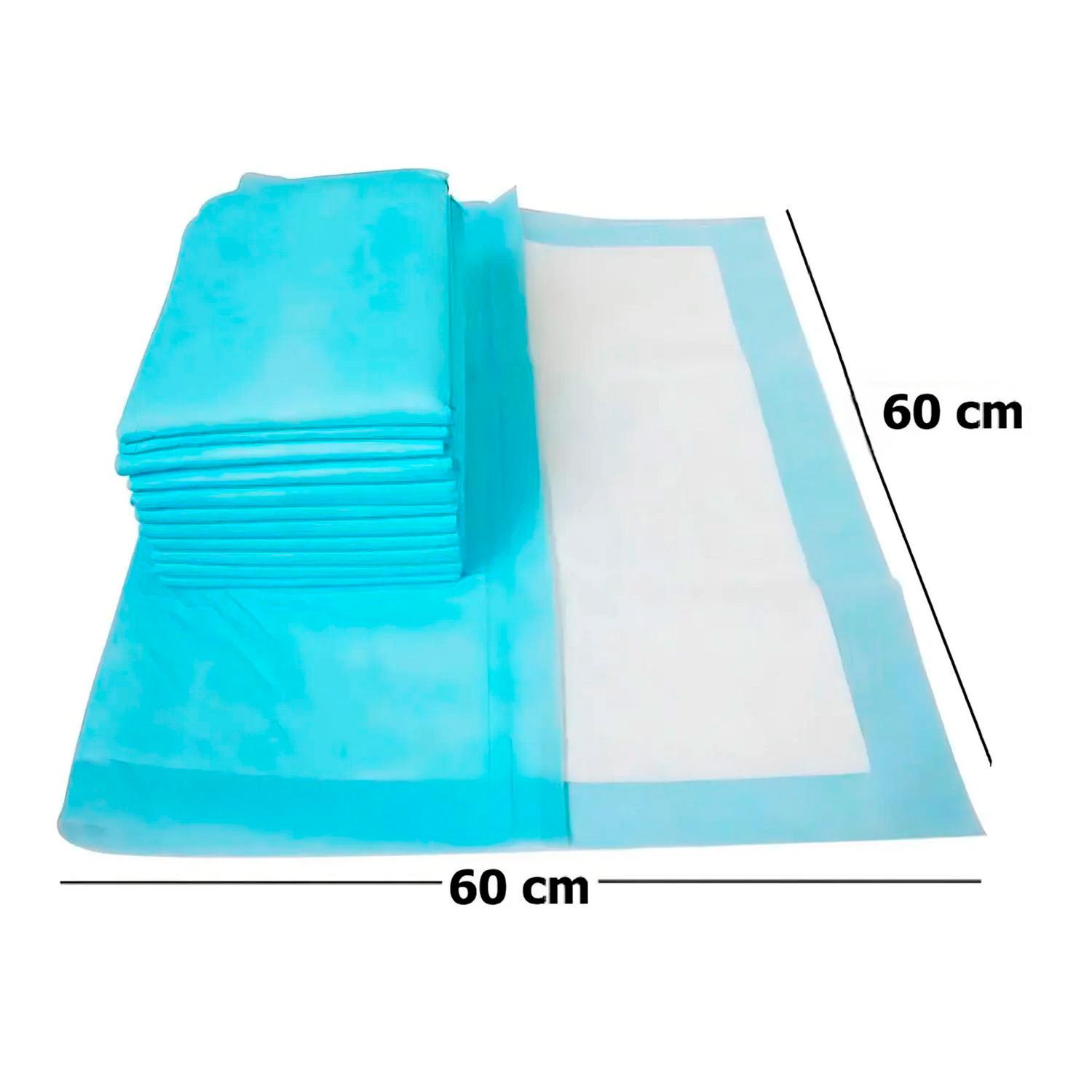 100 SABANILLAS ADULTO PROTECTOR CAMA 60X60 500ML - CELESTE - 3