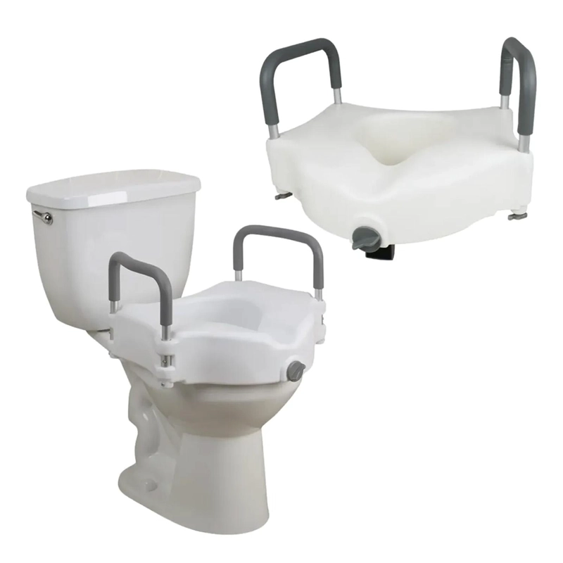 ALZA BAÑO WC CON APOYA BRAZOS COLOR BLANCO - 1