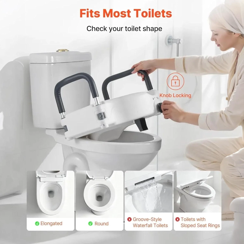 ALZA BAÑO WC CON APOYA BRAZOS COLOR BLANCO - 7