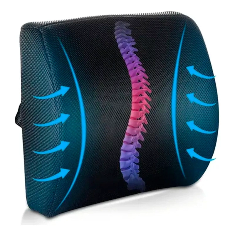 COJIN SOPORTE ESPALDA CORRECTOR LUMBAR - NEGRO - 3