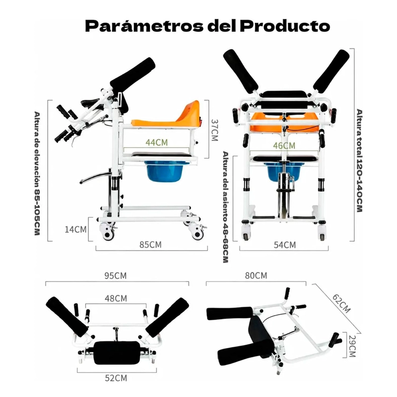 SILLA DE TRANSFERENCIA MULTIFUNCIONAL HIDRAULICA Y ELEVADOR DE PACIENTES - 8