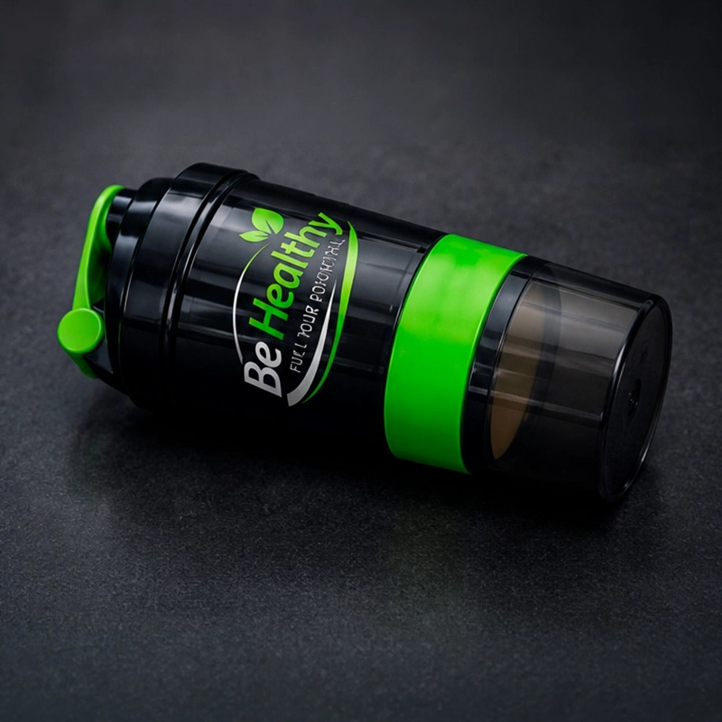 VASO SHAKER DE PROTEINA 3 EN 1  DE 550 ML CON COMPARTIMIENTOS BE HEALTHY - 4