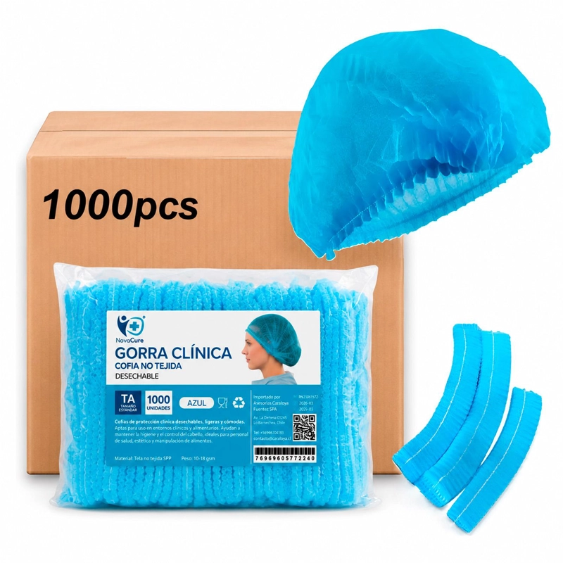 COFIAS GORRO DESECHABLE COLORES 1000 UNIDADES GORRO CLIP - AZUL - 1
