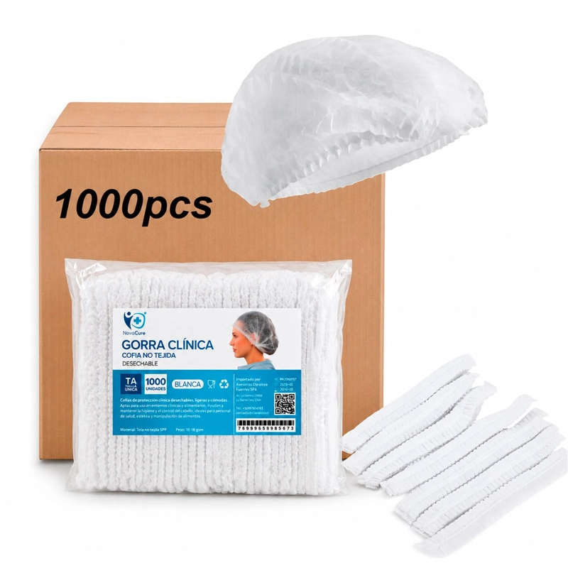 COFIAS GORRO DESECHABLE COLORES 1000 UNIDADES GORRO CLIP - BLANCO - 1