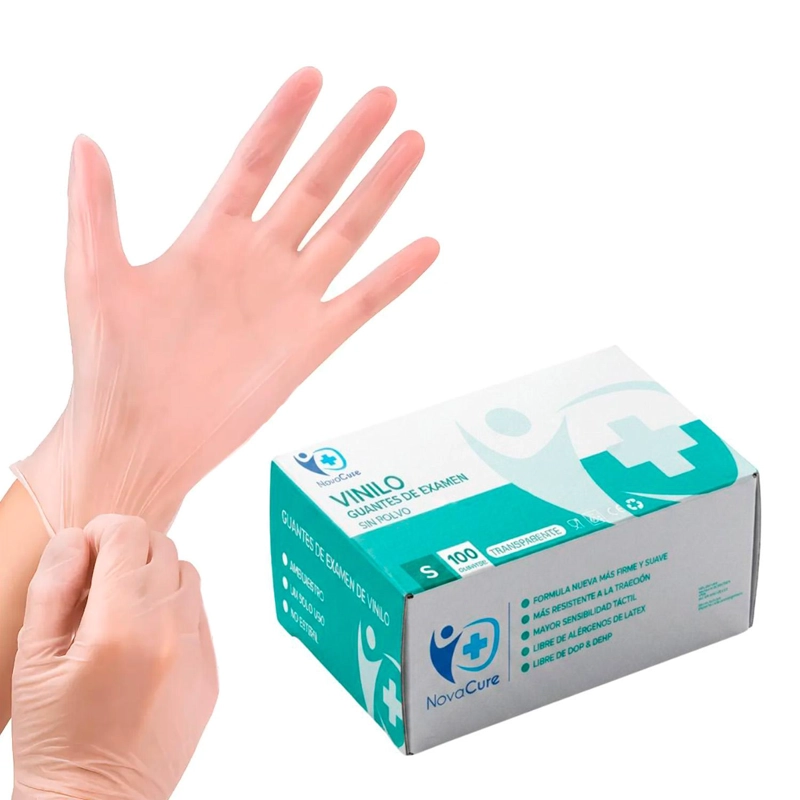 GUANTES DE VINILO TALLAS S, M, L, XL NOVACURE - TRANSPARENTE - S - 1