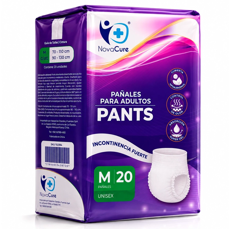 PAÑALES ADULTO PANTS ALTA ABSORCION 20 UN NOVACURE - M - 1