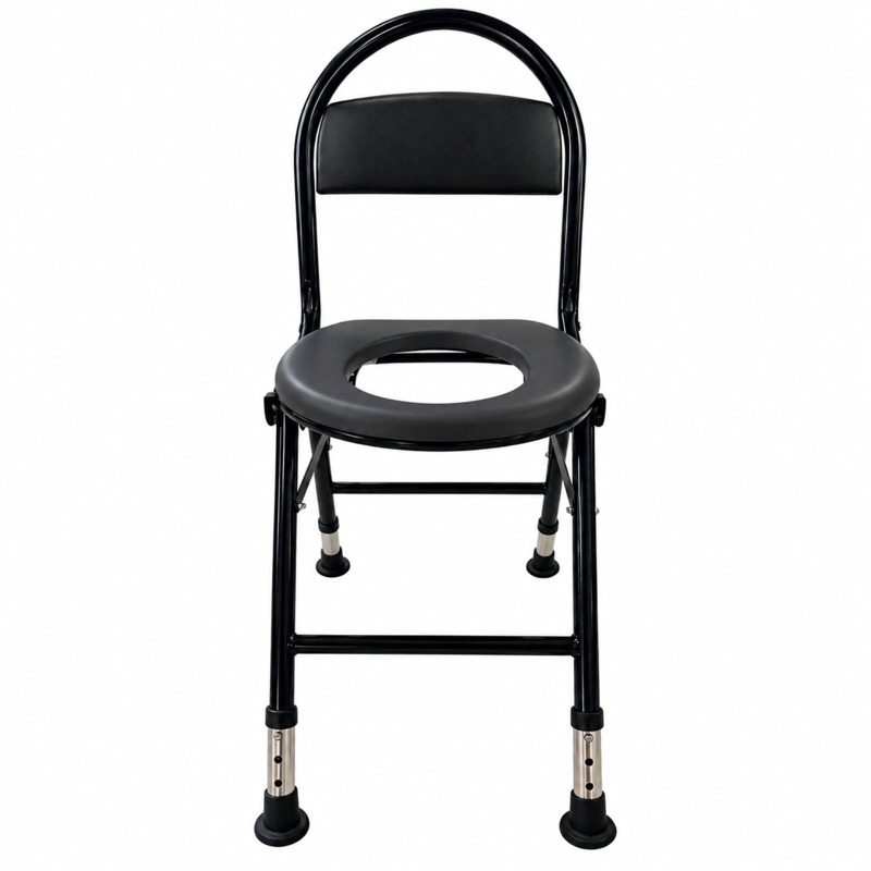 SILLA DE BAÑO PLEGABLE PORTATIL - NEGRO - 2