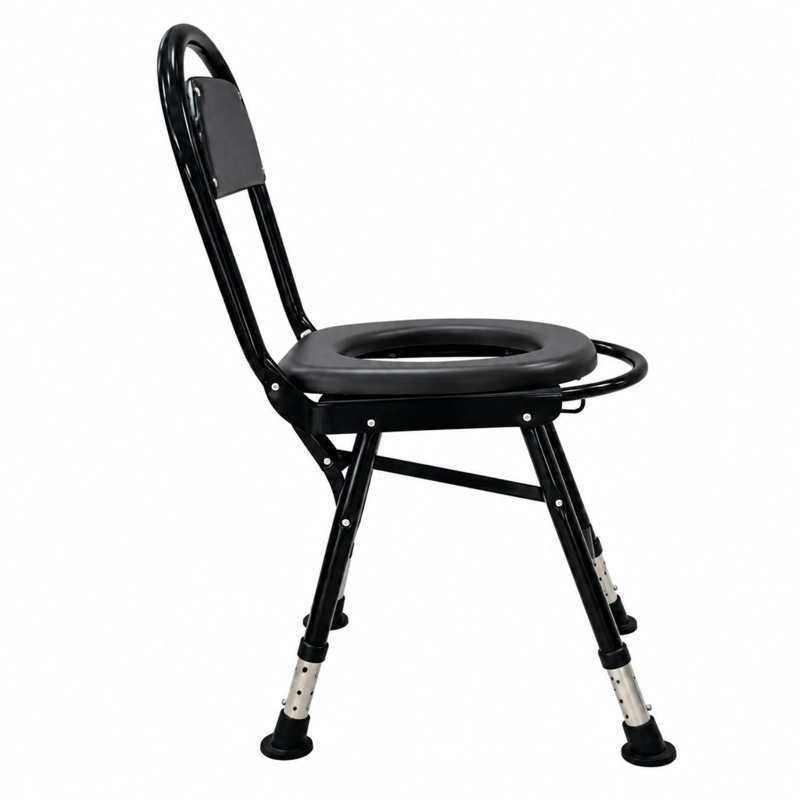 SILLA DE BAÑO PLEGABLE PORTATIL - NEGRO - 3