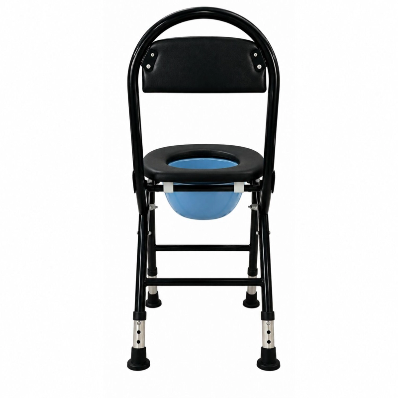 SILLA DE BAÑO PLEGABLE PORTATIL - NEGRO - 4