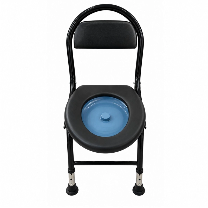 SILLA DE BAÑO PLEGABLE PORTATIL - NEGRO - 5