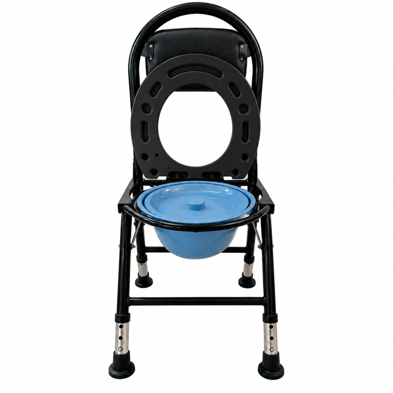 SILLA DE BAÑO PLEGABLE PORTATIL - NEGRO - 6