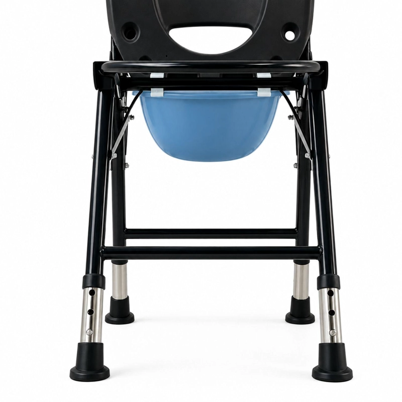 SILLA DE BAÑO PLEGABLE PORTATIL - NEGRO - 8