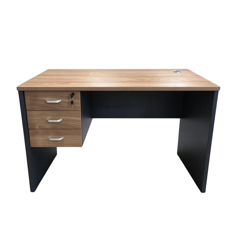 ESCRITORIO DE OFICINA CON 3 CAJONES 120X60X75 - NEGRO - 1