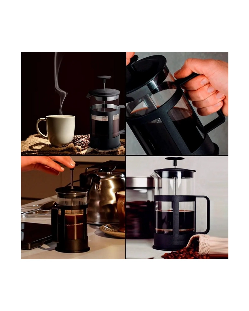 CAFETERA PRENSA FRANCESA TETERA 1 LITRO EMBOLO PISTON - 1