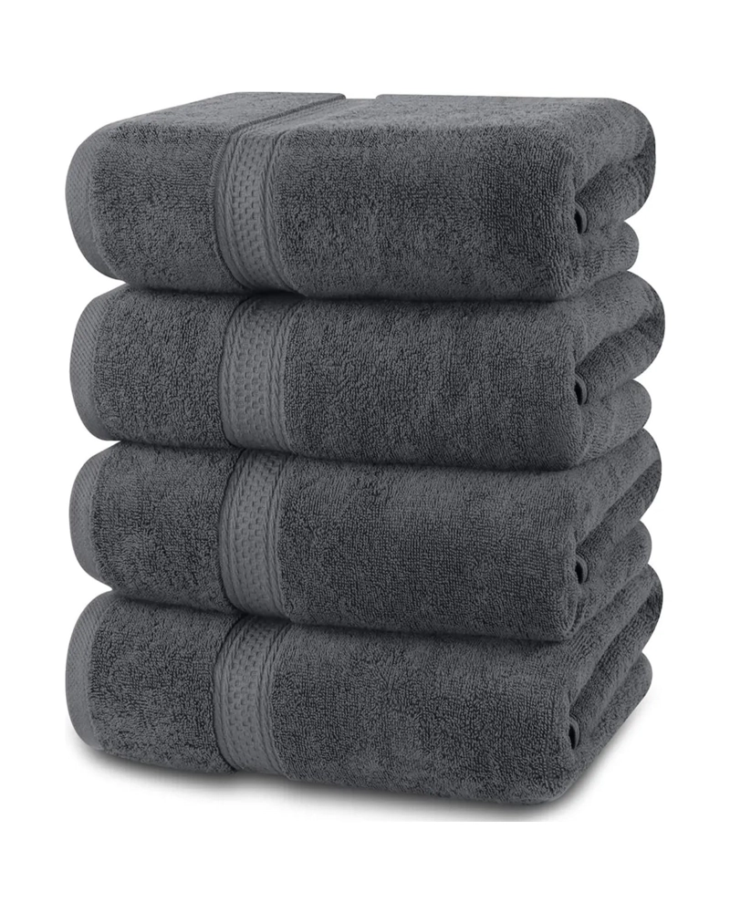 SET 4 TOALLAS DE BAÑO CUERPO TOALLON 100% ALGODON 500 GR/M2 140X70 CM GRANDES - 1