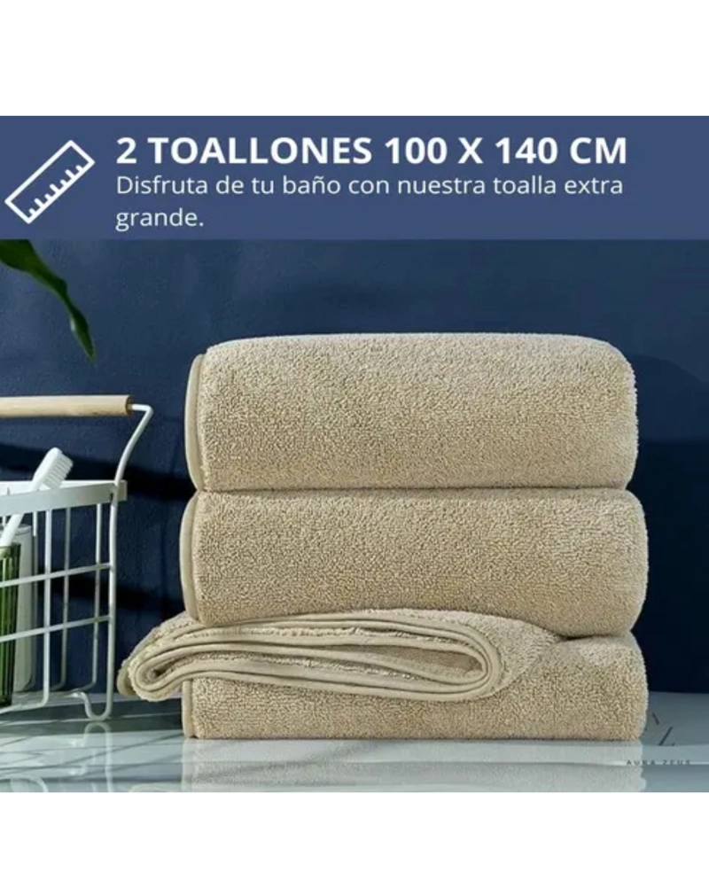 PACK DE 2 TOALLONES DE MICROFIBRA XL PARA BAÑO Y PLAYA CASA - 2