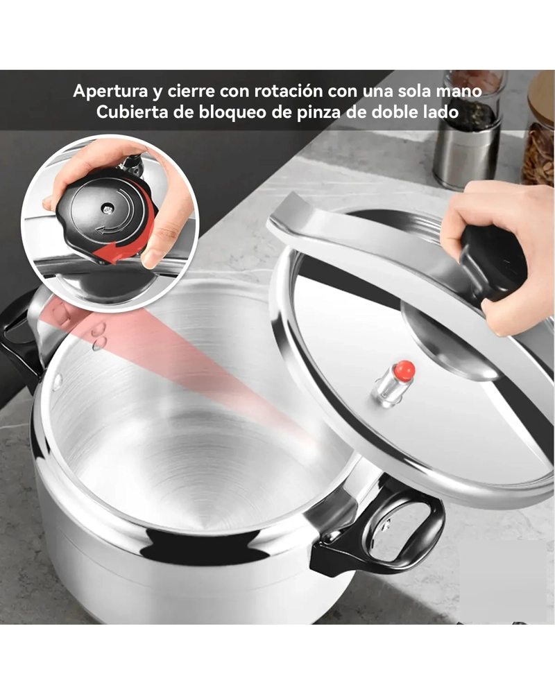 OLLA A PRESION CACEROLA ALUMINIO 8 LITROS COCINA LABG - 2
