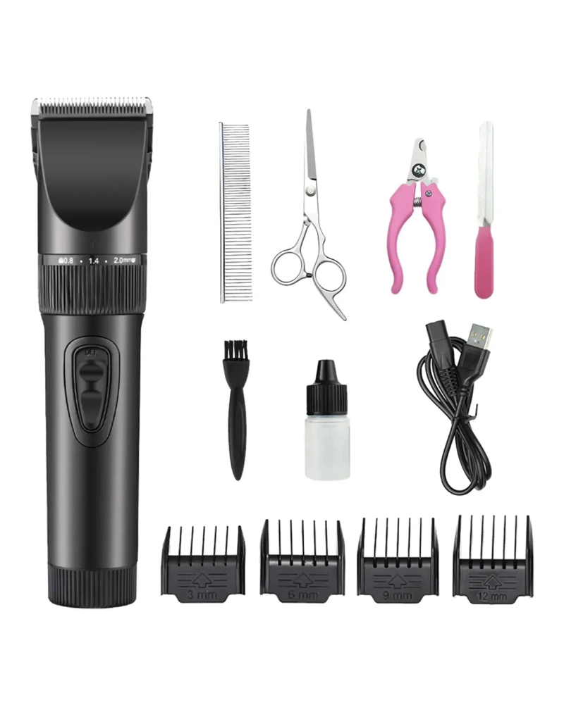 MAQUINA CORTA PELO MASCOTAS PERRO GATO KIT COMPLETO - NEGRO - 1