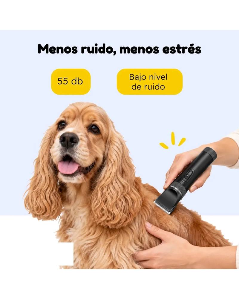 MAQUINA CORTA PELO MASCOTAS PERRO GATO KIT COMPLETO - NEGRO - 6