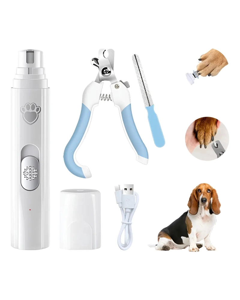 SET DE AMOLADORA DE UÑAS RECARGABLE PARA PERRO GATO CORTAUÑA - 6