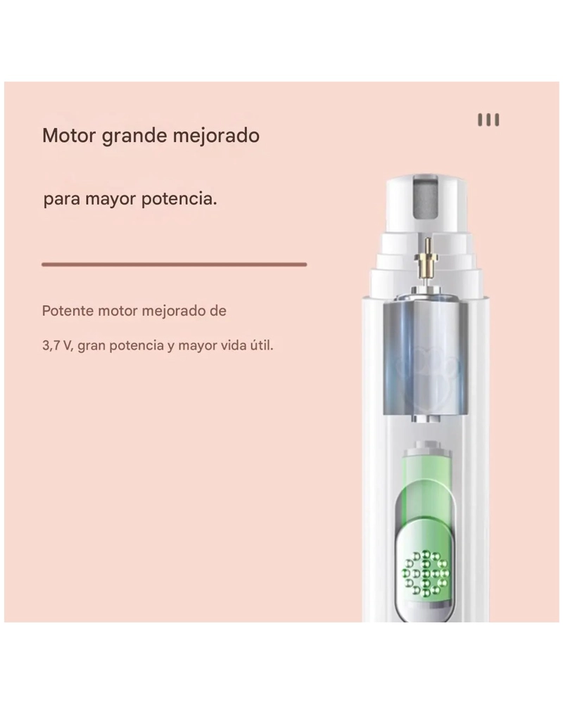 SET DE AMOLADORA DE UÑAS RECARGABLE PARA PERRO GATO CORTAUÑA - 5
