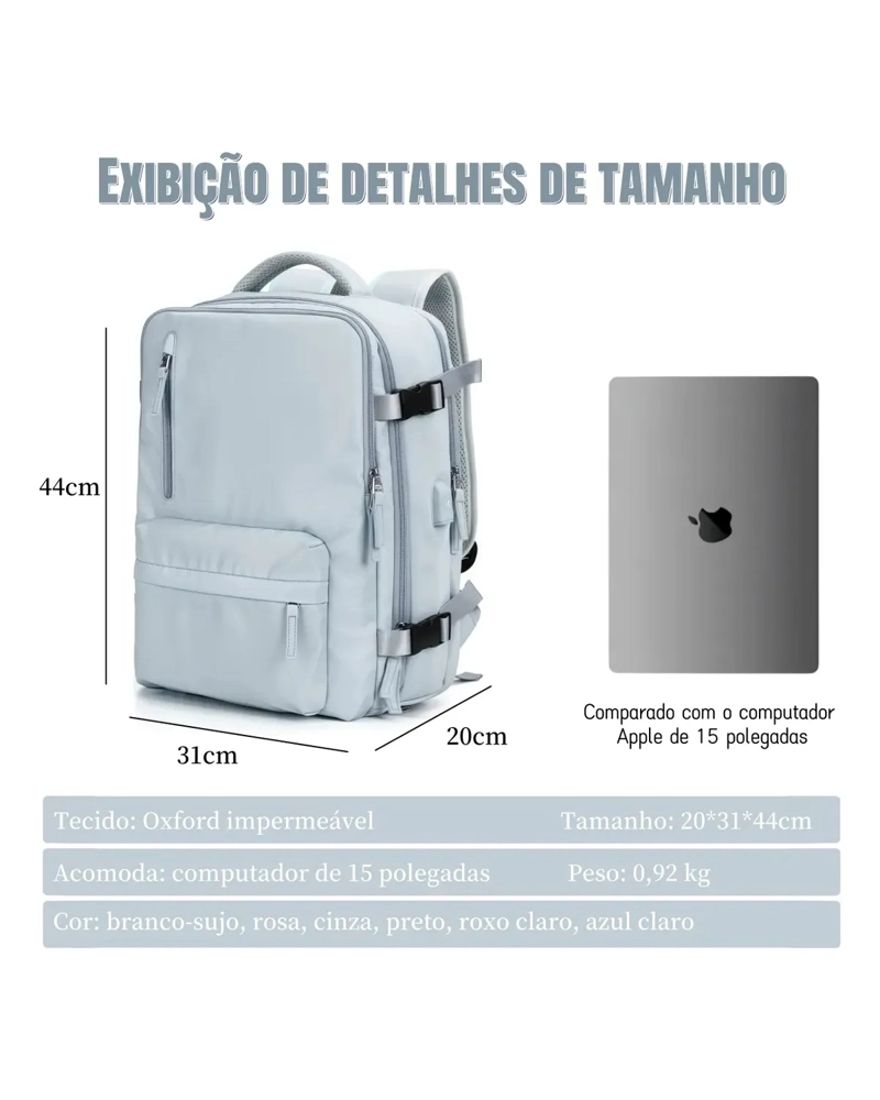 MOCHILA DE SENDERISMO IMPERMEABLE DE VIAJE GRANDE CON - 2