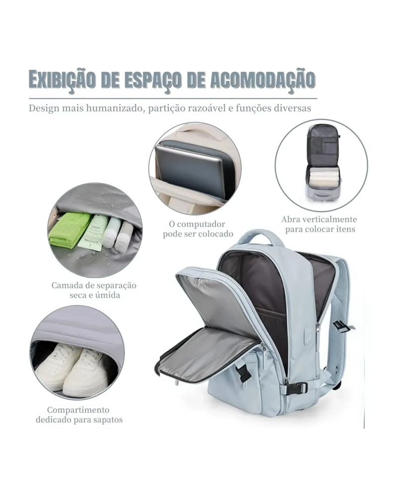 MOCHILA DE SENDERISMO IMPERMEABLE DE VIAJE GRANDE CON - 3