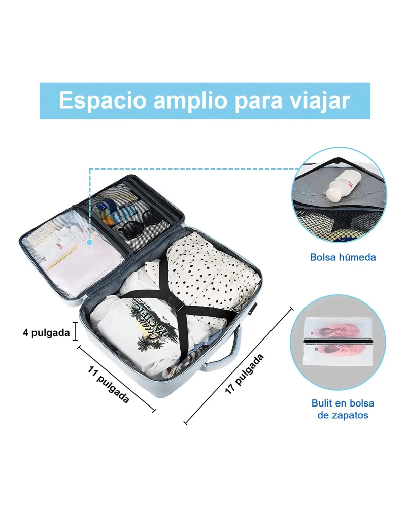 MOCHILA VIAJE AZUL MOCHILA MUJER VIAJE IMPERMEABLE - 3