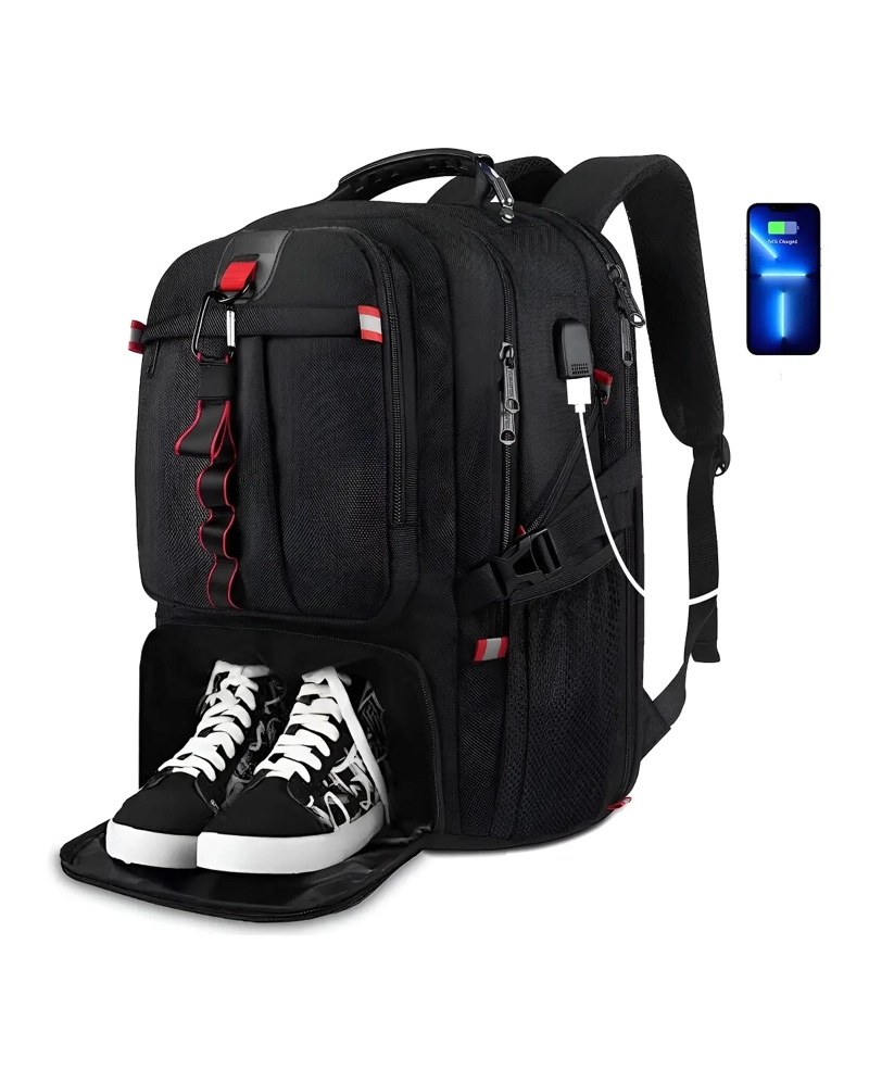 MOCHILA DE VIAJE 82L IMPERMEABLE PARA HOMBRE CON PUERTO USB - 1