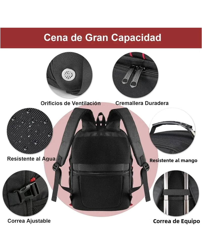 MOCHILA DE VIAJE 82L IMPERMEABLE PARA HOMBRE CON PUERTO USB - 3