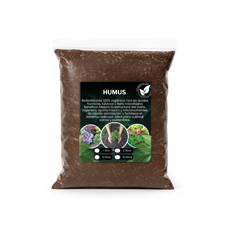 HUMUS DE LOMBRIZ PREMIUM 5 LTS - ABONO ORGANICO PARA PLANTAS - 1