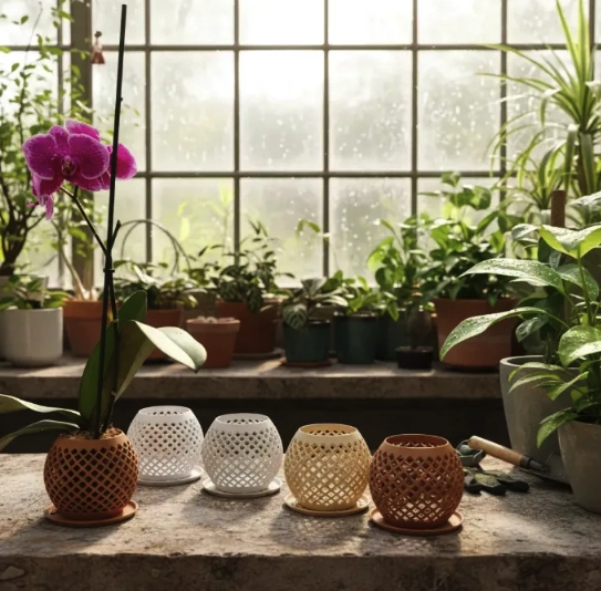 MACETERO PARA ORQUIDEAS + SUSTRATO MIX ORQUIDEA 2 LITROS - 1
