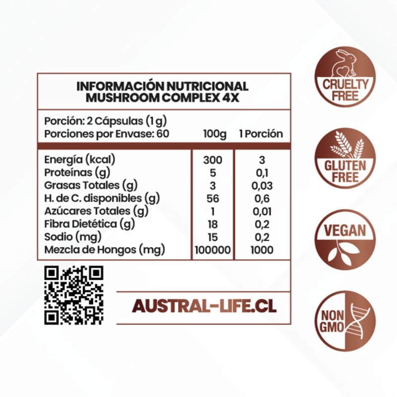 Mushroom Complex 4X – 120 Cápsulas - 2