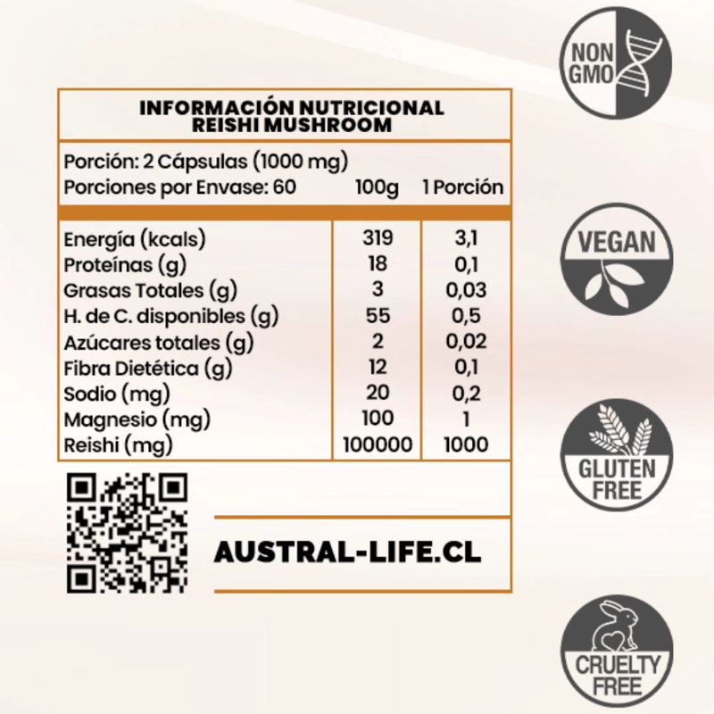 REISHI MUSHROOM 1000MG – 120 CAPSULAS - 2