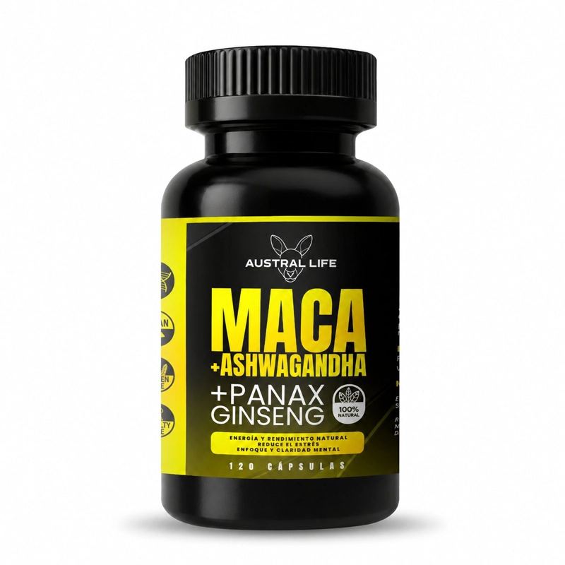 MACA + ASHWAGANDHA + PANAX GINSENG – 120 CAPSULAS - 2