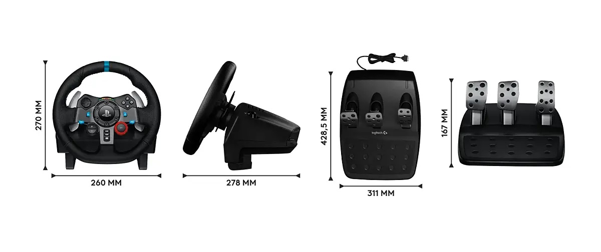 VOLANTE LOGITECH DRIVING FORCE RACING G29 + PALANCA PS3-PS4-PS5-PC - 8