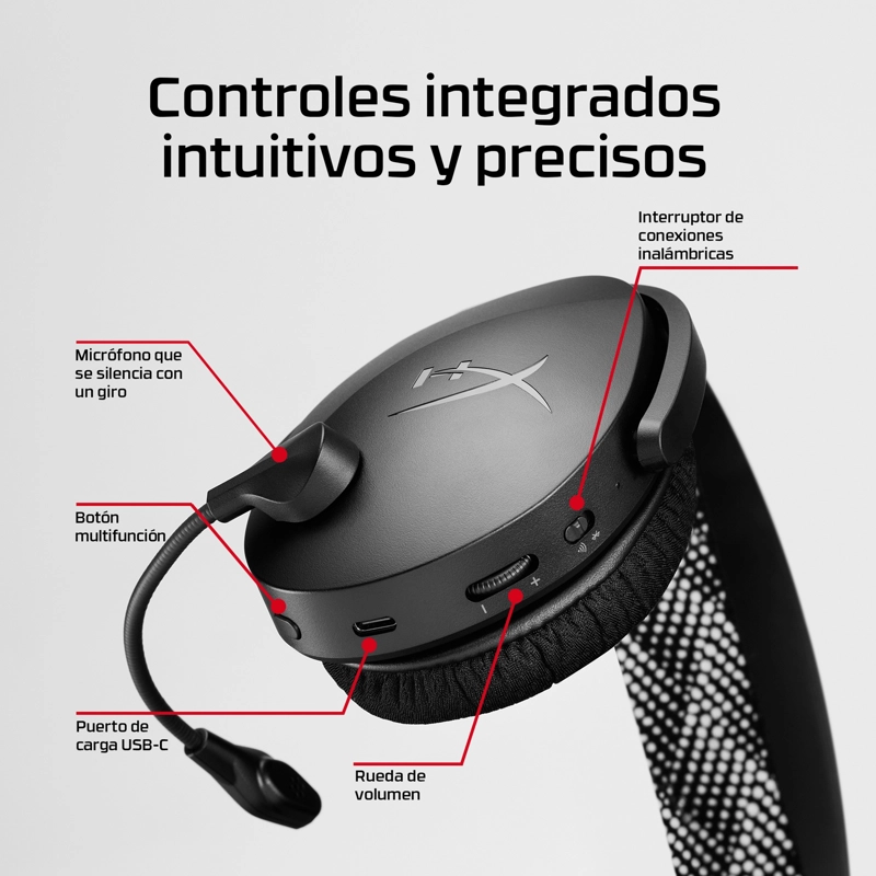 AUDIFONOS HYPERX CLOUD JET DUAL WIRELESS - BLUETOOTH - 6