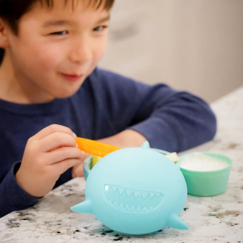 BOWL MELII 12800 SILICONA TIBURON AZUL - 4