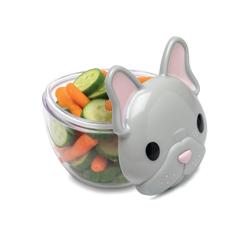 PACK X2 CONTENEDOR MELII 14800 SNACKS BULLDOG Y GATO MULTICOLOR - 3