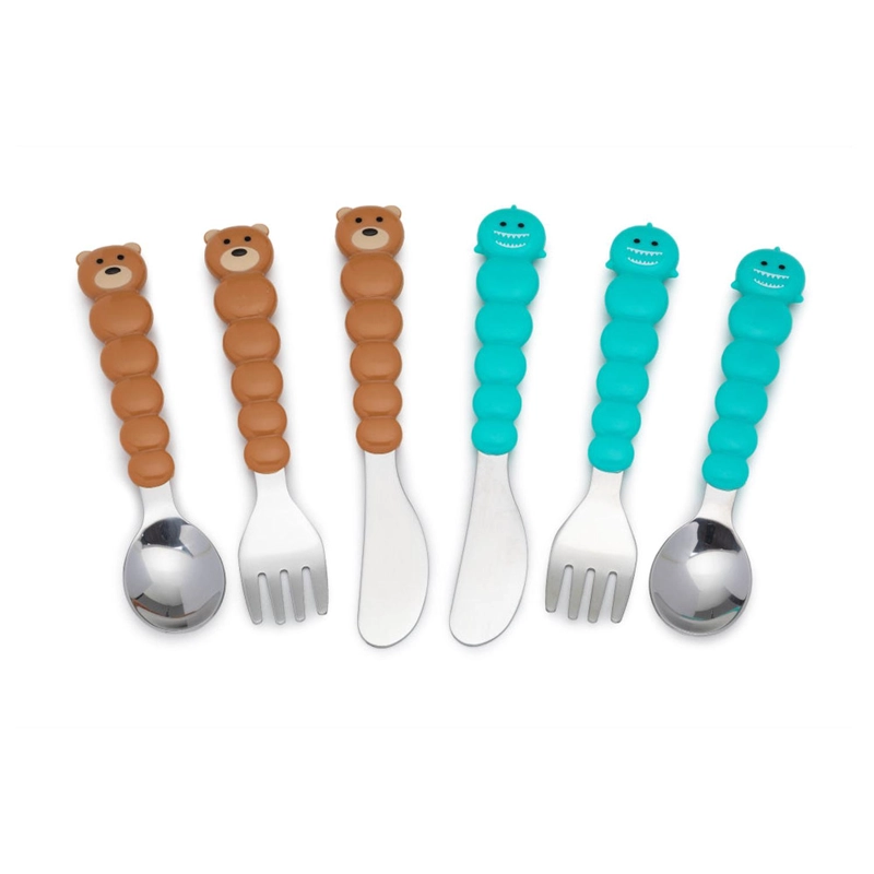 SET MELII 16200 6 CUBIERTOS TIBURON Y OSO MULTICOLOR - 1