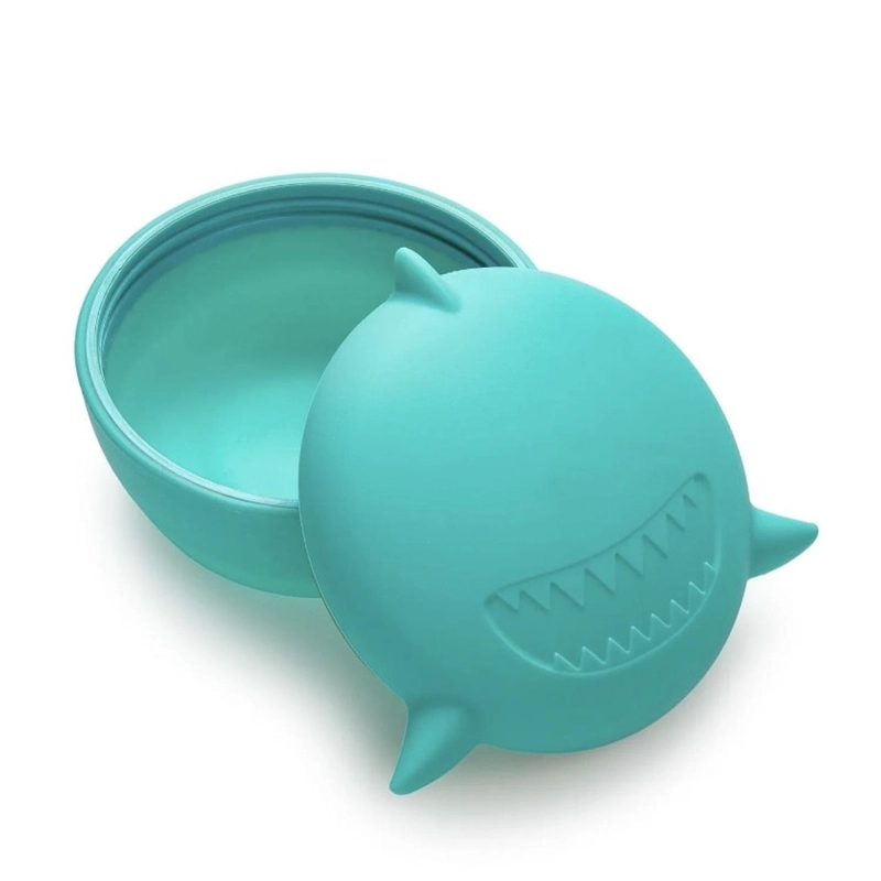 BOWL MELII 12810 SILICONA + CUBIERTOS TIBURON TURQUESA - 3