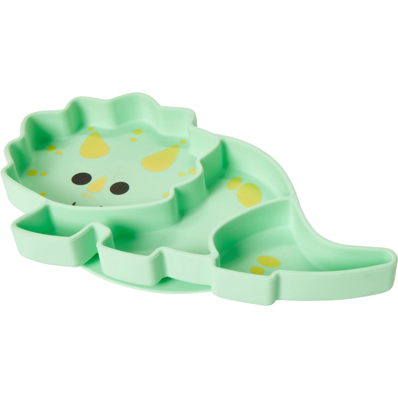 PLATO MELII 17200 SILICONA CON SUCCION DINOSAURIO VERDE CLARO - 2