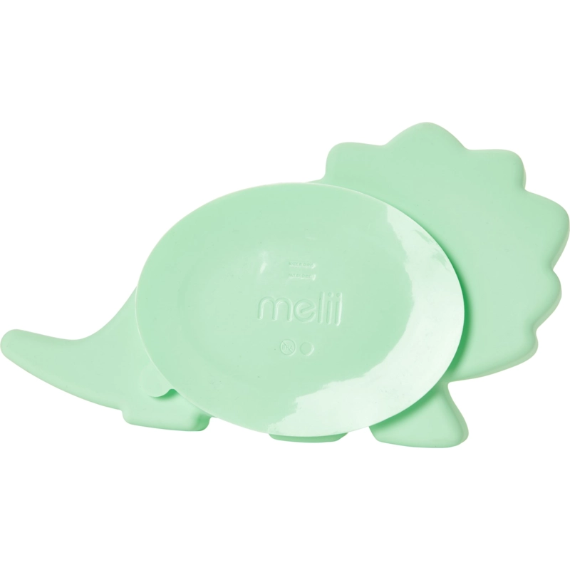 PLATO MELII 17200 SILICONA CON SUCCION DINOSAURIO VERDE CLARO - 3