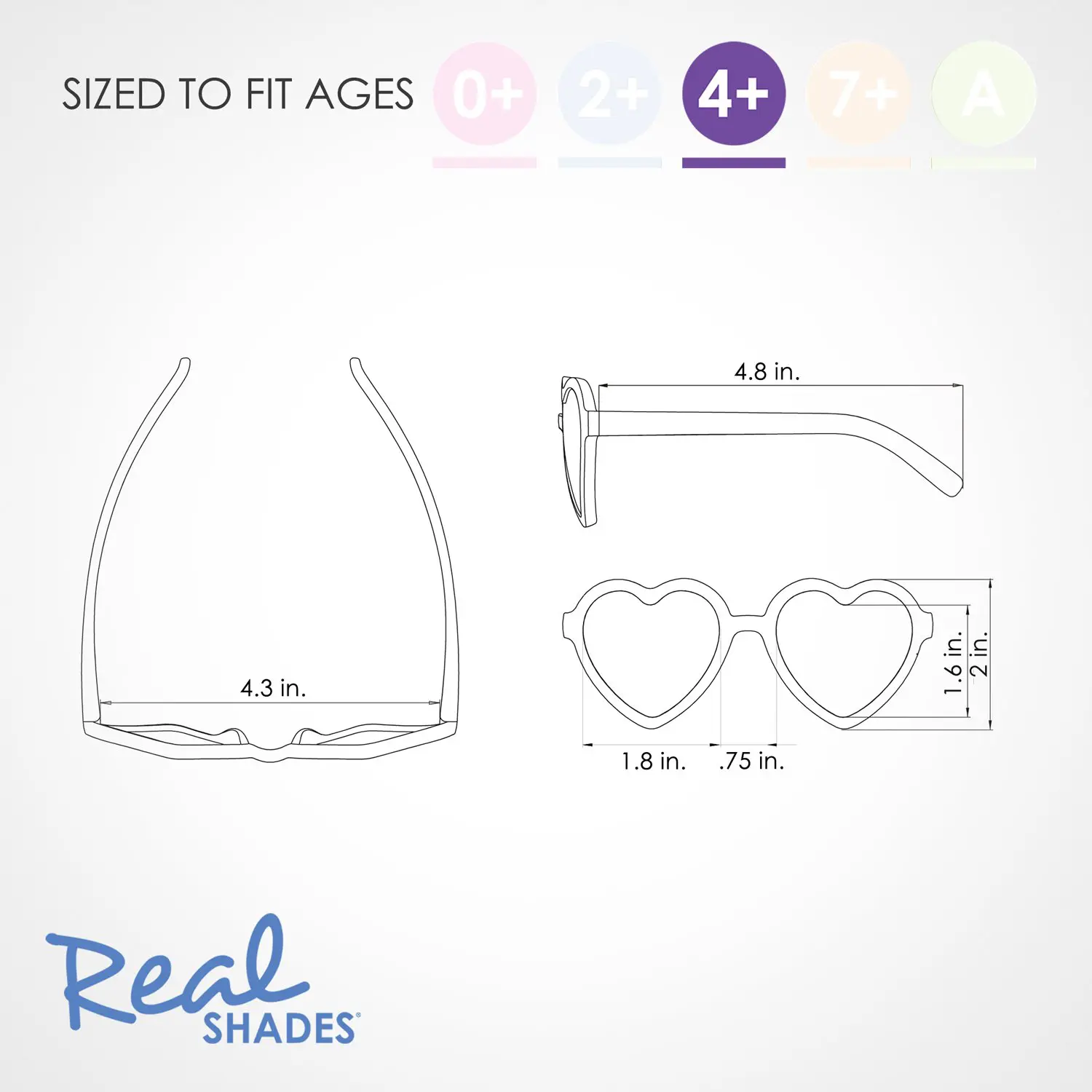 LENTES SOL REAL SHADES NIÑOS CORAZONES 4+ ROJO - 3