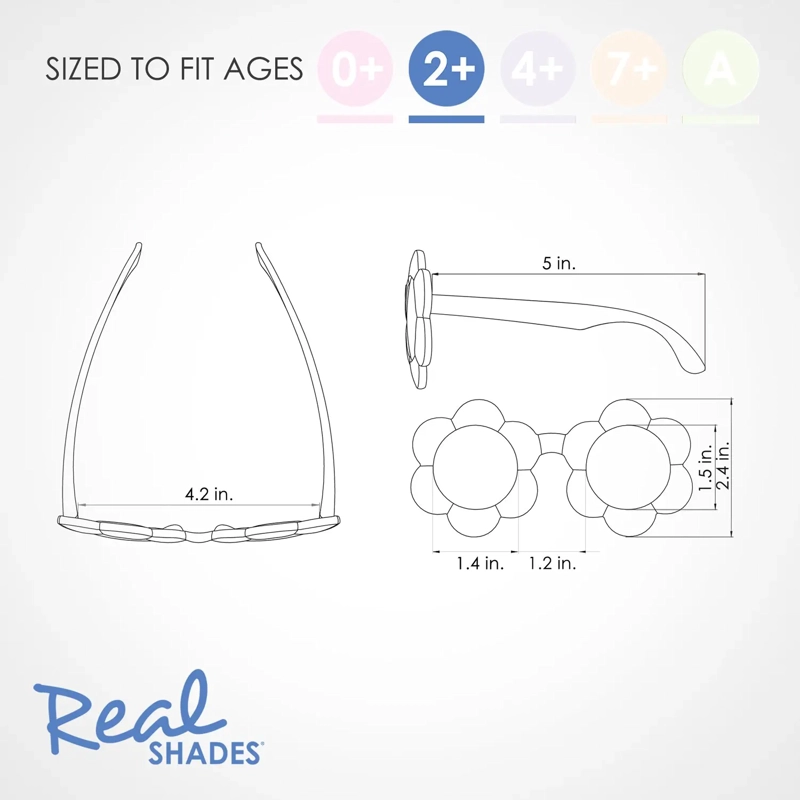 LENTES SOL REAL SHADES NIÑOS FLORES 2+ FUCSIA - 3